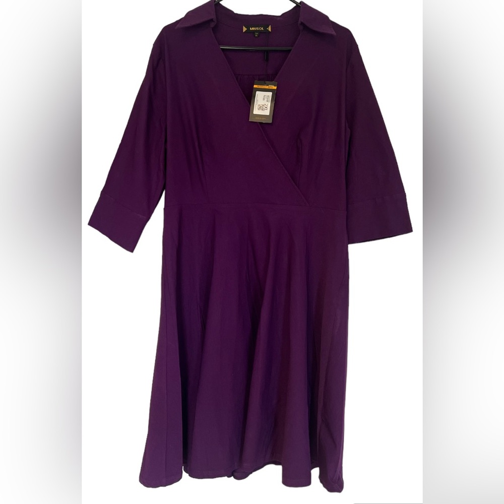 NWT Miusol 50’s A-Line Stretch Swing Dress Purple size 2XL